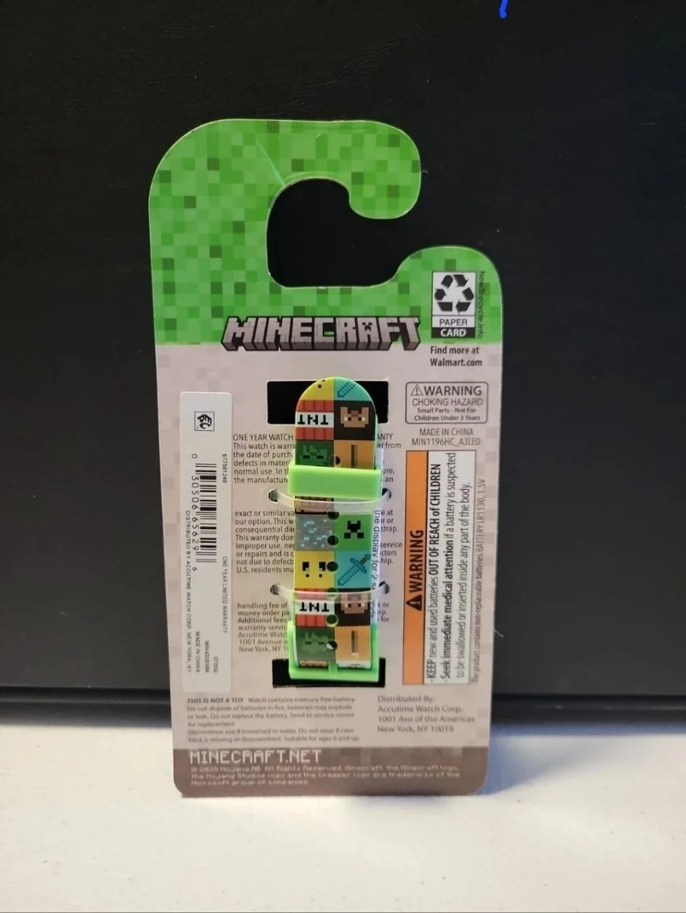 Minecraft LED Watch With Round Caseand Printed Silicone Strap T24
